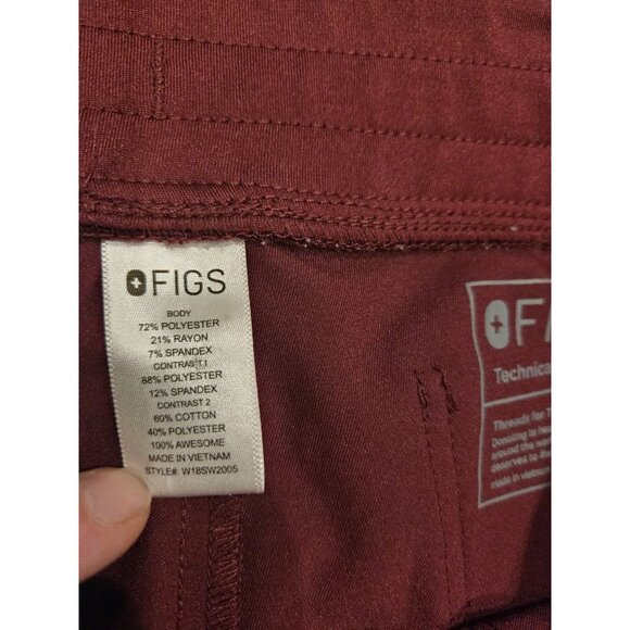 Figs Technical Collection Zamora jogger scrub pants Sz M Burgundy - Picture 4 of 9